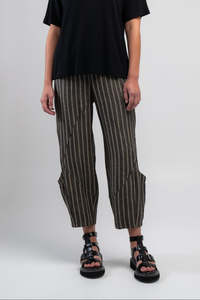 Denim Stripe Pocket Pants | Black