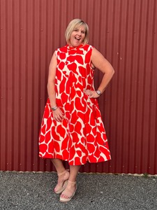 Gelato Dress Sleeveless | Lava Persimmon