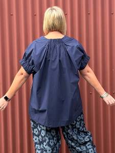 Deanne Hobbs Fashion Collection Nz Designed: Halo Top  | Navy