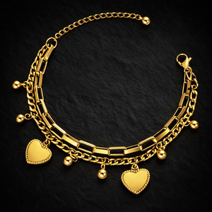 Onyx Double Chain Love Bracelet