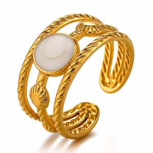 Onyx Ivory Sunburst Adjustable Ring