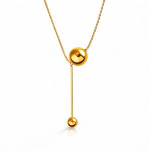 Onyx Sphere Drop Necklace