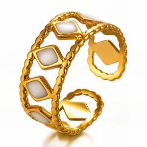 Jewellery: Onyx Ivory Geometric Adjustable Ring