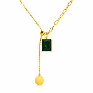 Onyx Verde Lariat Necklace
