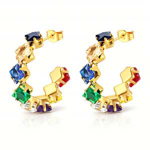 Onyx Prism Hoop Earrings