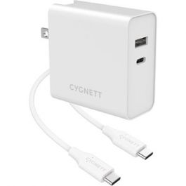 Products: Cygnett PowerPlus 60W USB-C/12W USB-A + 1.5M C-C Cable 3White