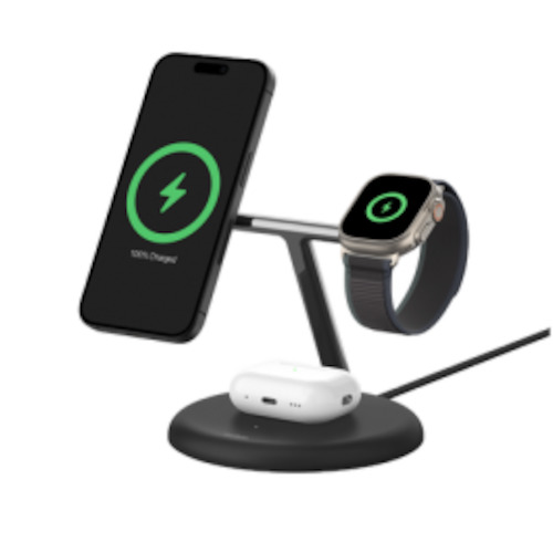 Products: Belkin BoostCharge Pro 3-in-1 Magnetic Wireless Charging Stand - Black