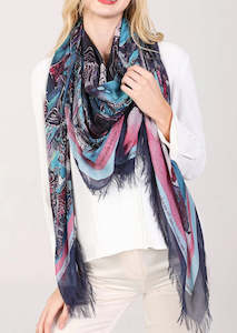 Scarves: Love's Pure Light Scarf D-176 Swimming Sheep In Bikinis