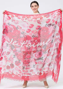 Loves Pure Light: Love's Pure Light Scarf D-198 Bed Of Rose Petals - Je T'Aime I Love You