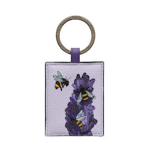 Keyrings: Yoshi Bees Love Lavender Appliqued Leather Purple Keyring - YKR BEE 55