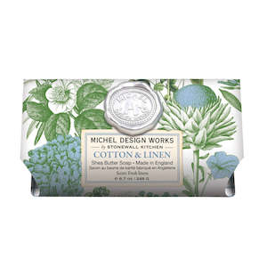 Soap: Michel Design Works Cotton & Linen Triple Milled Shea Butter Soap Bar