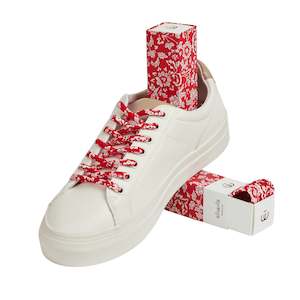 Shoelaces: Sliwils 120 cm Floral Red Print Shoelaces
