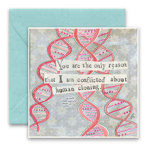 Curly Girl Design Human Cloning Greeting Card