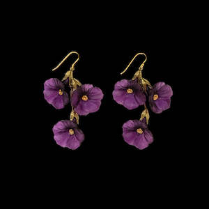 Michael Michaud: Michael Michaud Petunia Large Earrings - 3808 Purple