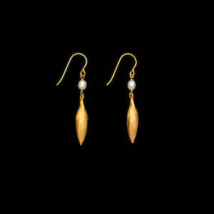 Michael Michaud Leaf and Bud Earrings - Peal Drop Wire 3714BZ