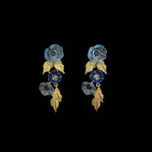 Michael Michaud Morning Glory Dangle Earrings - 3689BZ - Blue
