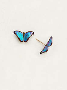 Holly Yashi Petite Bella Butterfly Post Earrings - Blue Radiance