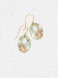 Holly Yashi Heather Earrings- Sage/Coral