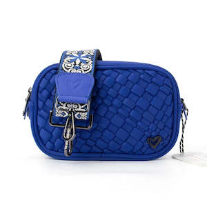 preneLove Caledon Camera Crossbody Woven Neoprene Bag Cobalt Blue