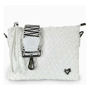 preneLove Charlotte Crossbody Woven Neoprene Bag with 2 Interchangeable Straps White