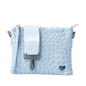 preneLove Charlotte Crossbody Woven Neoprene Bag with 2 Interchangeable Straps Baby Blue