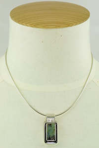Pendants: Andean Opal & 950 Silver Rectangular Pendant (chain is not included)