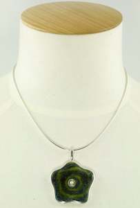 Polish Deisgner One Of A Kind Ceramic & Sterling Silver Pendant