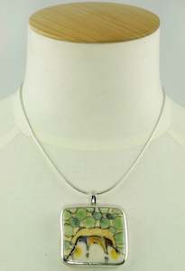 Polish Designer One Of A Kind Ceramic & Sterling Silver Pendant