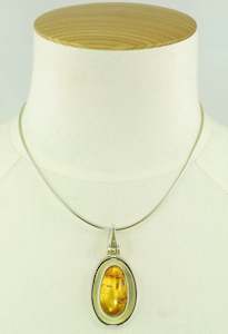 Pendants: Baltic Amber & Sterling Silver Pendant