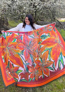 Love's Pure Light Scarf D-448 THE SASKATCHEWAN FIRE LILY