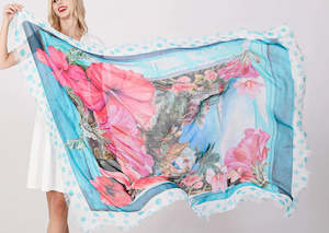 Love's Pure Light Scarf D-405 IN PARADISE WITH YOU- SILK MODAL LARGE SCARF