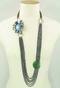 Necklaces 1: Paris Designer Philippe Ferrandis Long Statement Assymetrical Necklace and/or Belt