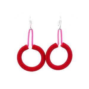 Samuel Coraux Marie Claire Earrings - Rouge & Rose Fluoroscent