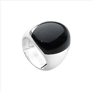 Rings: NAJO Sterling Silver & Black Agate Ring