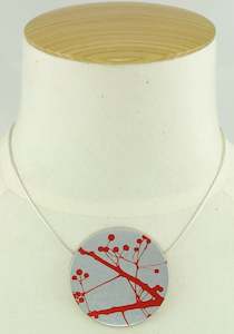 Kif & Katast Australian Designer Red Berries Pendant on Omega Chain