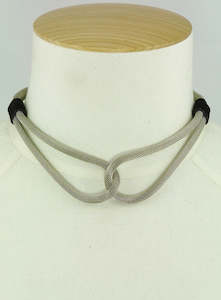 Alessandra Calvani Single Knot Necklace With Suede