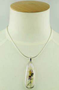 Polish Designer One Of A Kind Ceramic & Sterling Silver Pendant