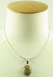 Pendants: Sterling Silver & Fossilized (Petrified) Sand Dollar Pendant (chain not included)