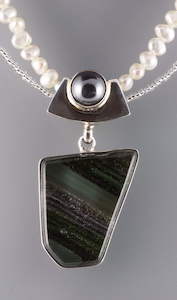 Designer Patti Quinn Fused Glass Pendant With Envelope Bail