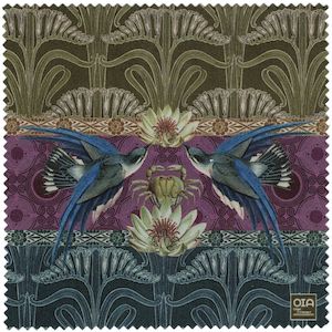 Lens Cloths: Art Deco Blue Birds - Microfibre Lens Cloth