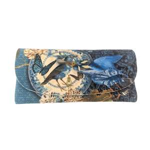 Big Blue Bird - Velour Glasses Case With Microfiber Lining