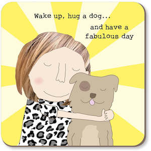 Coasters: Rosie Made A Thing Hug A Dog Coaster