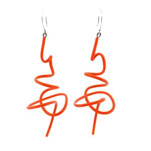 Samuel Coraux: Samuel Coraux Giz Earrings - Orange Gloss