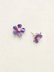 Earrings: Last Chance - Holly Yashi Petite Plumeria Post Earrings - Purple/Rose