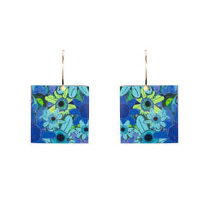 Riley Burnett Spring Square Turquoise Meadow Reversible Earrings - ETM-1