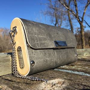 Handbags: SOL Designs Time of Day Handbag in Metallic Silver & Bronze