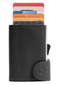 C-Secure Single Wallet - Embossed Black