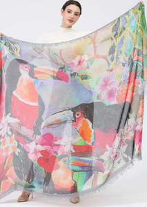 Love's Pure Light Scarf D-209 Toucan Rainbows Of Living Colour