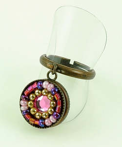 Rings: Alex Hackett France Beaded Ring - Adjustable