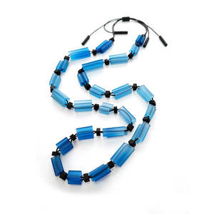 ALEX+SVET Toledo Hand-Dyed Rubber Necklace - Turquoise